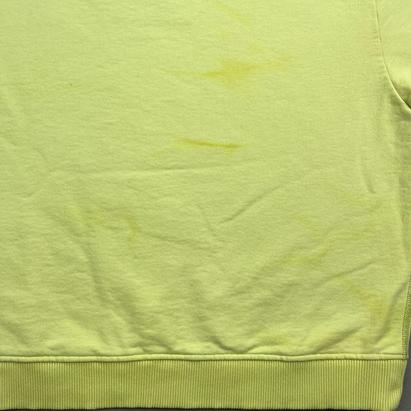 Acne Studios Sweatshirt Womens XXS Fluo Green Neon Yellow Stamp Logo Relaxed Fit - Picture 8 of 12